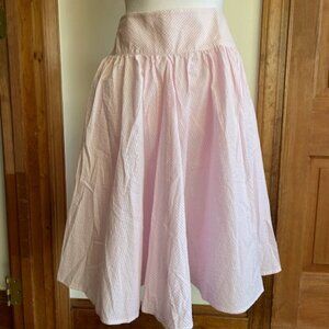 Ralph Lauren Blue Label Pink and White Seersucker Full Skirt 12